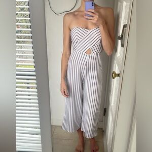 Stripped strapless padded Jumpsuit romper